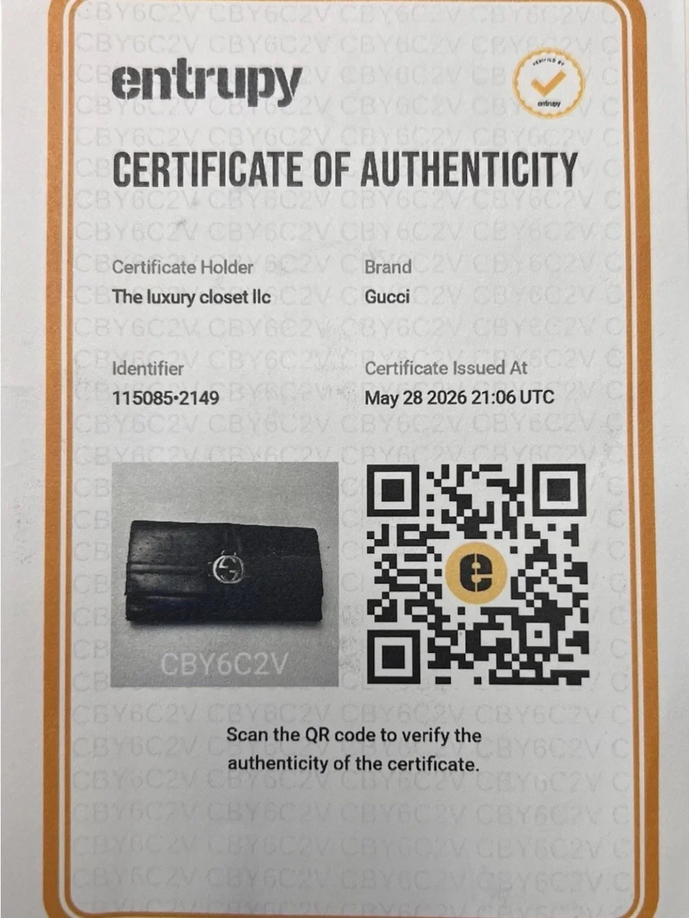 Authentic Gucci Black Perforated Leather Interlocking G Continental Wallet w/COA - Picture 6 of 6